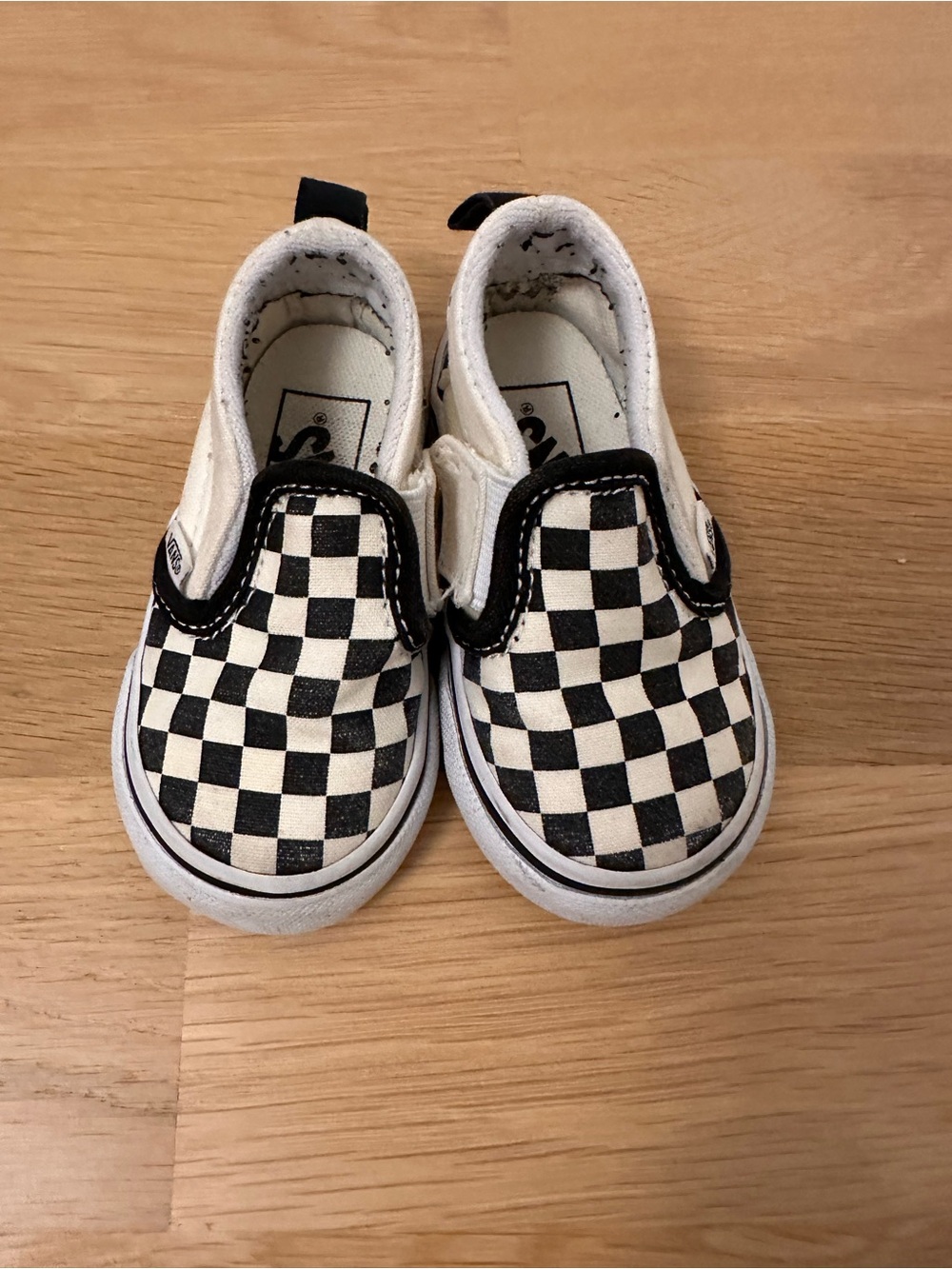Vans Kids Slip-On Checkerboard Sneakers - Black & White